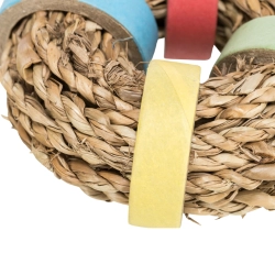 TRIXIE Zabawka gryzak dla gryzoni i królików z trawy morskiej i tektury 8 cm średnicy